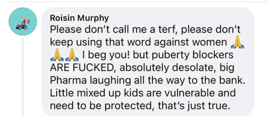 cyberfrontier's tweet photo. Protect her. 
She’s bravely spoken up and said nothing wrong. 
#IStandWithRoisinMurphy https://t.co/guuqM5lbHd