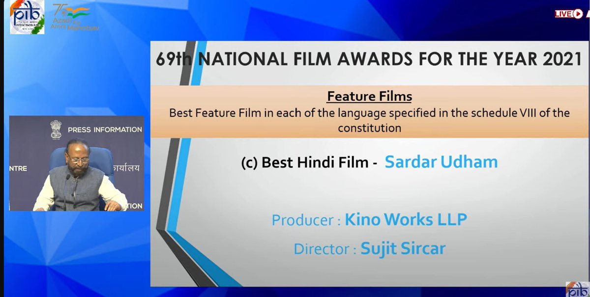 So so proud of this film and team 😭🧿 Congratulations team Sardar Udham for winning best feature film Hindi at #NationalFilmAwards2023 

#VickyKaushal #ShoojitSircar @ronnielahiri #SardarUdham #NationalAwards