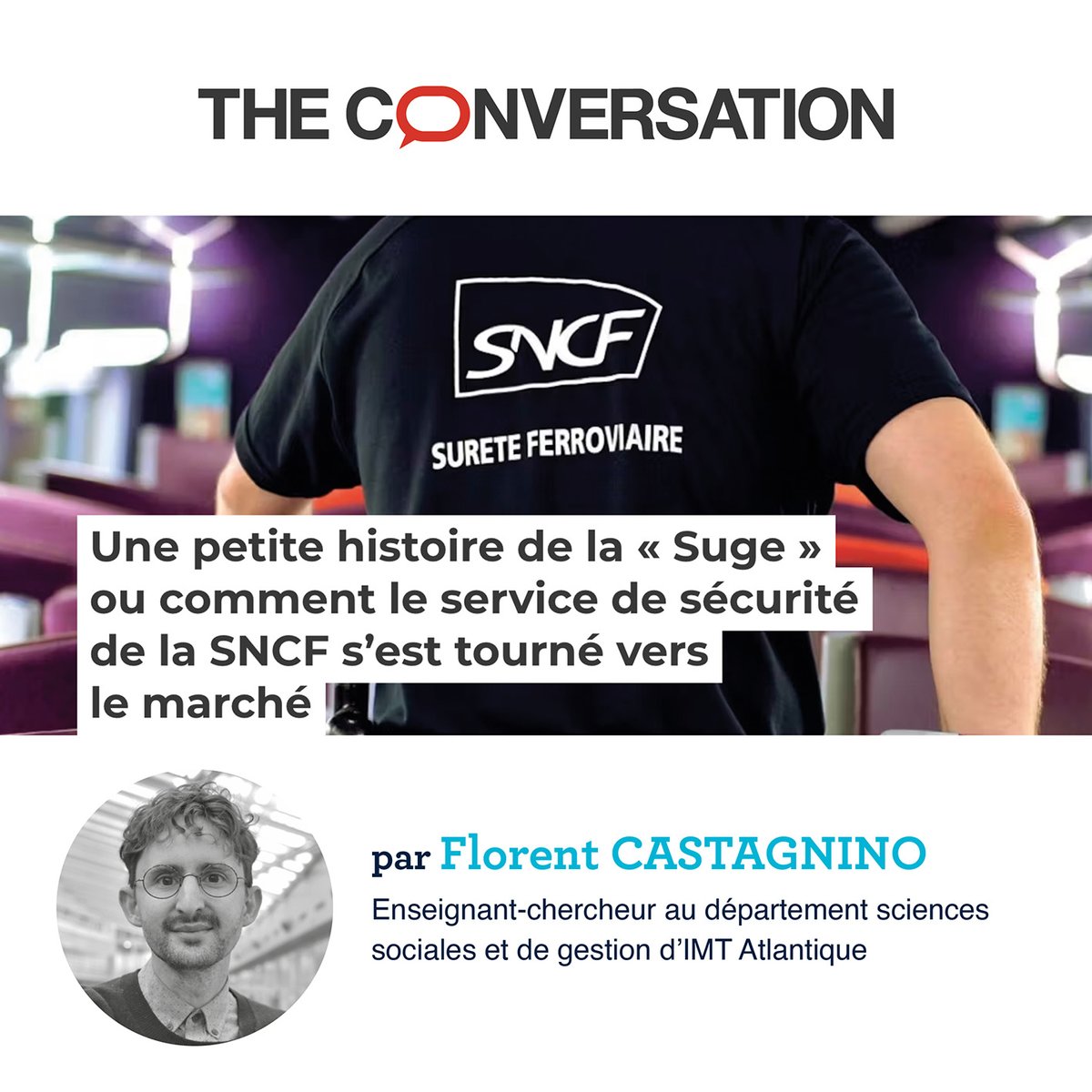 IMTAtlantique's tweet photo. 🚆📈Retrouvez l'histoire de la “Suge” @GroupeSNCF, son évolution, ses missions à travers “l’expertise ferroviaire” de F. Castagnino, EC au département sciences sociales et de gestion #IMTAtlantique dans @FR_Conversation  👉 https://t.co/c5BsCg0mNX
#securite  #surete #SNCF https://t.co/BTrUlWPqrJ