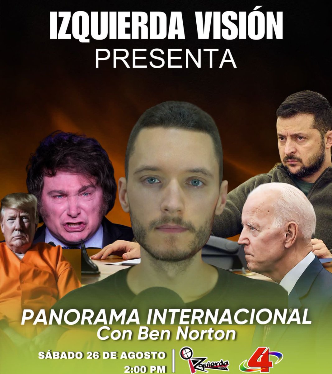 Este sábado a las 2PM por <a href="/Canal4Ni/">Canal 4 Nicaragua</a> no te podes perder #IzquierdaVision, que trae un programa espectacular: Las noticias más importantes en el ámbito internacional con el reconocido periodista <a href="/BenjaminNorton/">Ben Norton</a> Imperdible. #FSLNHeroismoVictorioso <a href="/LaureanoOrtegaM/">Laureano Ortega Murillo</a> <a href="/JC_OrtMu/">Juan Carlos Ortega M</a>