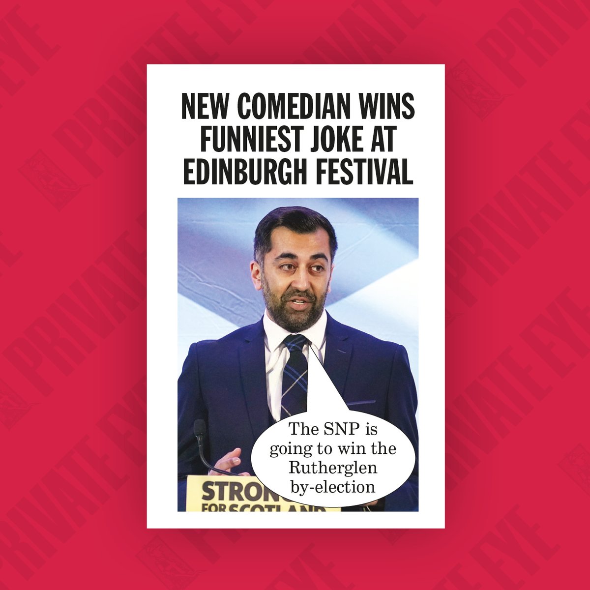 New comedian wins funniest joke at Edinburgh Festival - from the new Private Eye, out now.