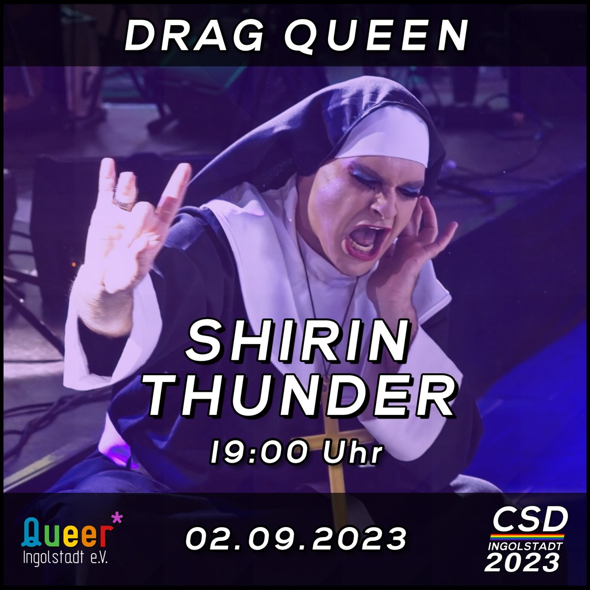 CSDIngolstadt's tweet photo. Dieses Jahr auf dem CSD Ingolstadt 2023:

Eine Drag Show von der wunderbaren Drag Queen - Shirin Thunder! 😁 🏳️‍🌈🏳️‍⚧️

#queer #queeringolstadt #ingolstadt #csd #csdingolstadt #csdingolstadt2023 #lgbt #lgbtpride #lgbti #lgbtq #lgbtiq #lgbtqi #pride #queereraktionsplanbayernjetzt https://t.co/Mtn1Spncze