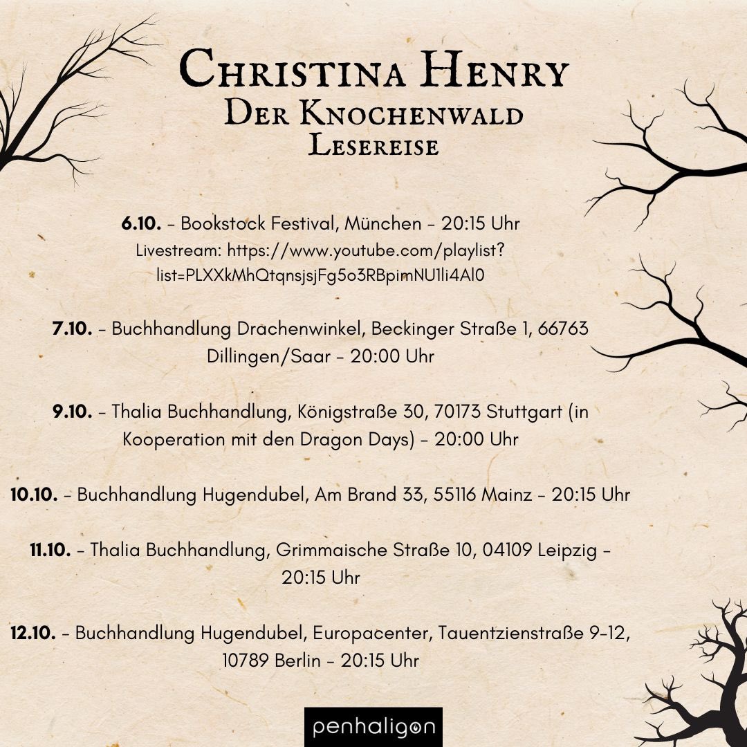 I will be on book tour in Germany this October for the German release of NEAR THE BONE (DER KNOCHENWALD). It all starts at the Bookstock Festival on October 6th and finishes up in Berlin on the 12th. Come out and see me! I can’t speak German but we’ll have a great time anyway!