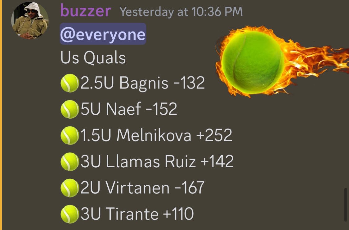 IMNOTACAPPER2's tweet photo. 🎾Slate for today 🏆

Currently up over +75U for august  🤑🤑🤑 

🔥LET THE HOT STREAK CONTINUE 🔥 #GamblingX #GamblingTwiiter #sportsbettingpicks https://t.co/XjhNdegluv