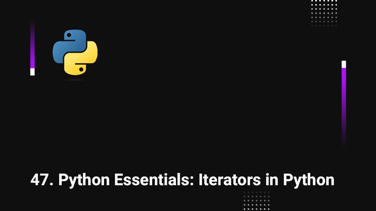 skillbakery's tweet image. 47. Python Essentials: Iterators in Python

youtu.be/zNd4yIZOJfY

#deeplearning #pyhtonprogramming #learnpython #developer #skillbakerystudios #thursdaymorning #thursdayvibes #ThursdayMotivation #success