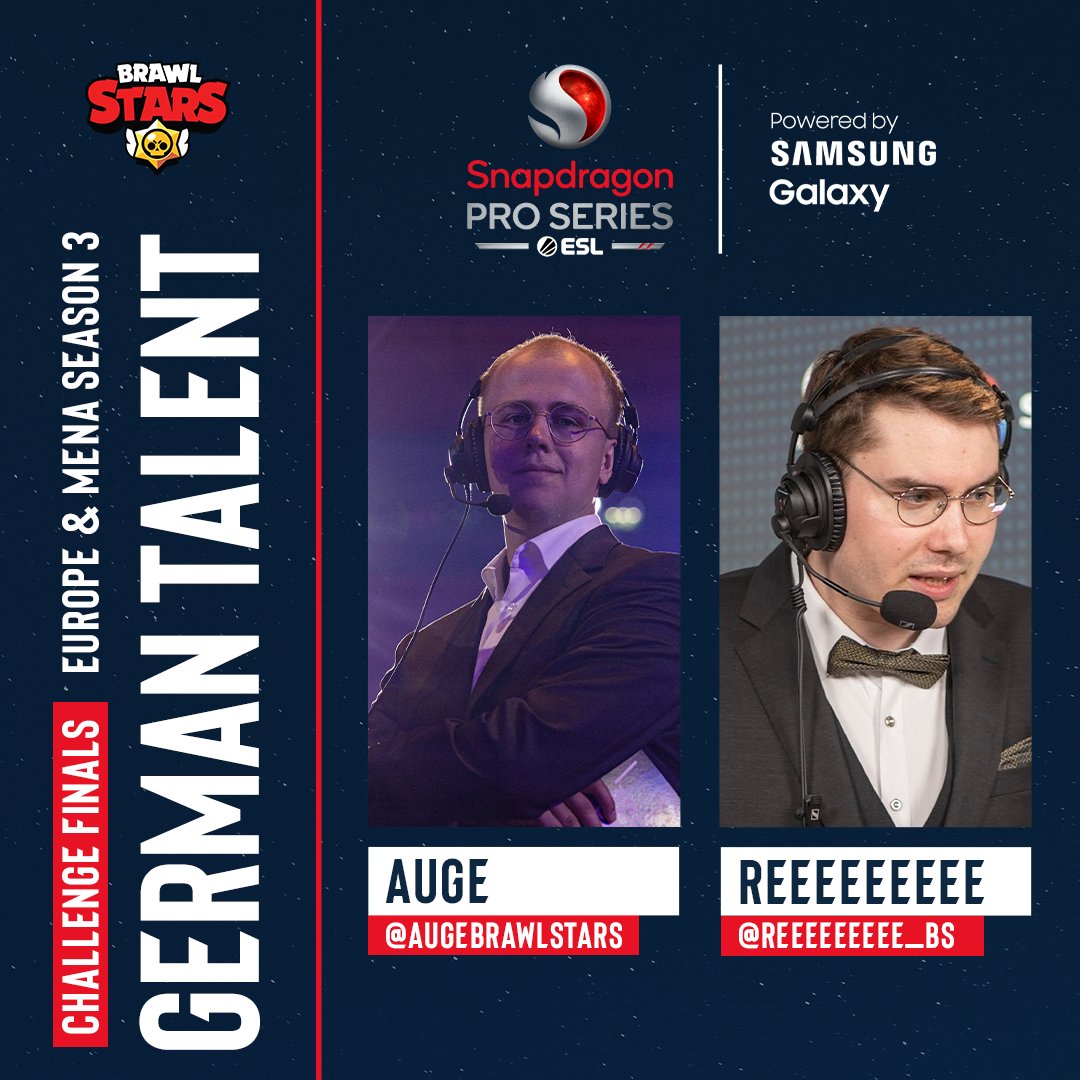 Expanding our talent crew for #gamescom2023, here are the stage hosts and German talent for Challenge Season 3 Finals!! 👋

@Falconehosts <a href="/m3lly/">m3lly.the.one</a> @Bytzep <a href="/Jonkoryl/">Jonko</a> @AugeBrawlstars <a href="/reeeeeeeee_bs/">Chris</a>

#SnapdragonProSeries