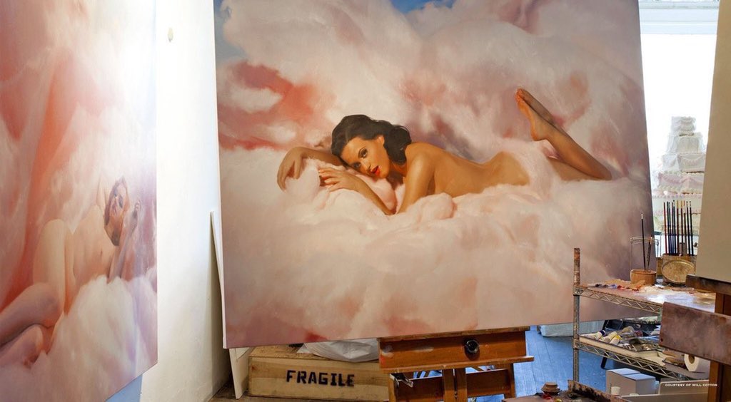 never get over the fact that katy perry’s teenage dream album cover is actually a painting