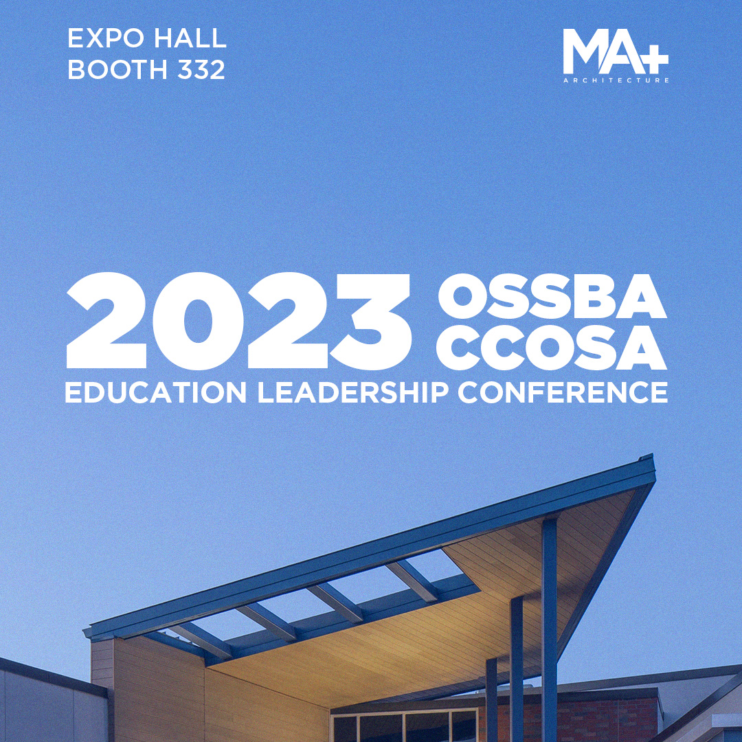 MAplusArch's tweet photo. We are excited to see you at the OSSBA CCOSA Education Leadership Conference this week at booth 332! Join us for some thought-provoking sessions:

Innovations in School Design
8/25/23 11:15am-Noon, in Room 301B

Creating a District Master Plan
8/26/23 11:15am-Noon, in Room 204 https://t.co/qkm3jt1UBD