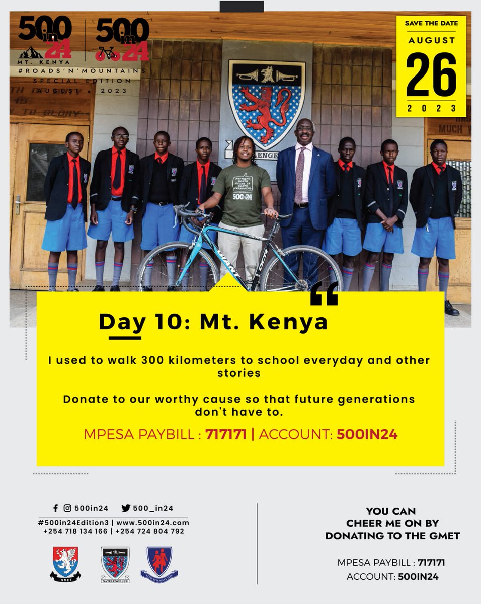 kennmunene's tweet photo. #supportStarehe
Alumni of Starehe schools climb Mt Kenya in an effort to raise money to sponsor needy and bright students.
Starehe schools offer completely free education to 70% of students.
@mraigee hiking for @500_in24 https://t.co/wYubg4czuF