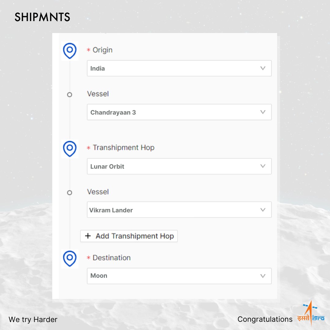 shipmnts's tweet photo. Achieve mission critical goals for your forwarding business without overshooting your budget! 😎

#Chandrayaan3Success #isro #forwarding #logistics #shipping https://t.co/fdejpYlNn5