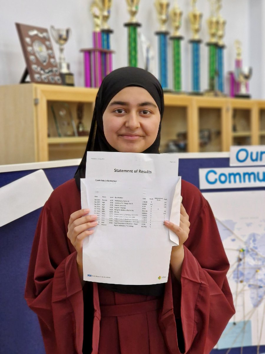 hindehouseacad's tweet photo. Well done Asiyah!  A clean sweep of 9's and 8's across the board, proving that hard work and determination pays off! 🌟👏 #SuccessStory #ProudMoment 👩‍🎓 https://t.co/WvYGuCbfqv