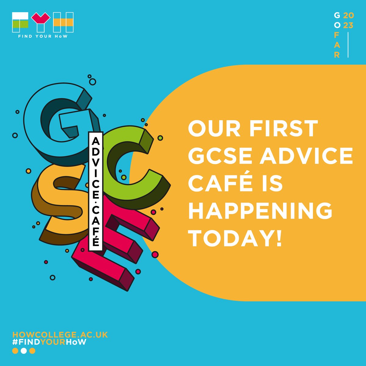 HOW_College's tweet photo. If you have received your GCSE results today and are looking for advice on your next steps then make sure to pop in today to either our Worcester (St Andrews), Redditch or Bromsgrove campuses from 10am – 4pm for some advice and guidance!🙌
#FindYourHoW https://t.co/Ldv6gEy4d0
