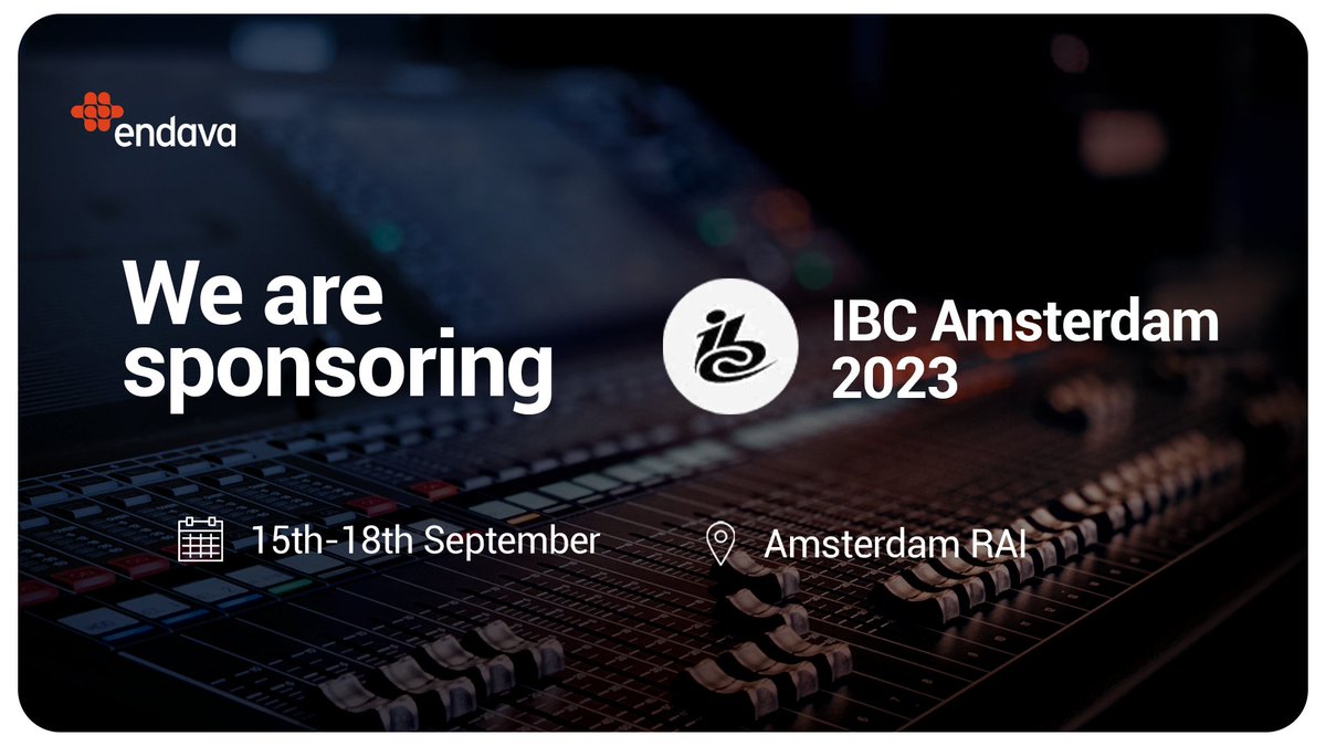 endava's tweet photo. #IBC2023 is just around the corner! 

Join us in Amsterdam, where our team will be available at 𝗯𝗼𝗼𝘁𝗵 𝟱.𝗛𝟯𝟭 and let's dive into captivating conversations about the most current media trends. 

See you there! https://t.co/PYYtt4wQ7T