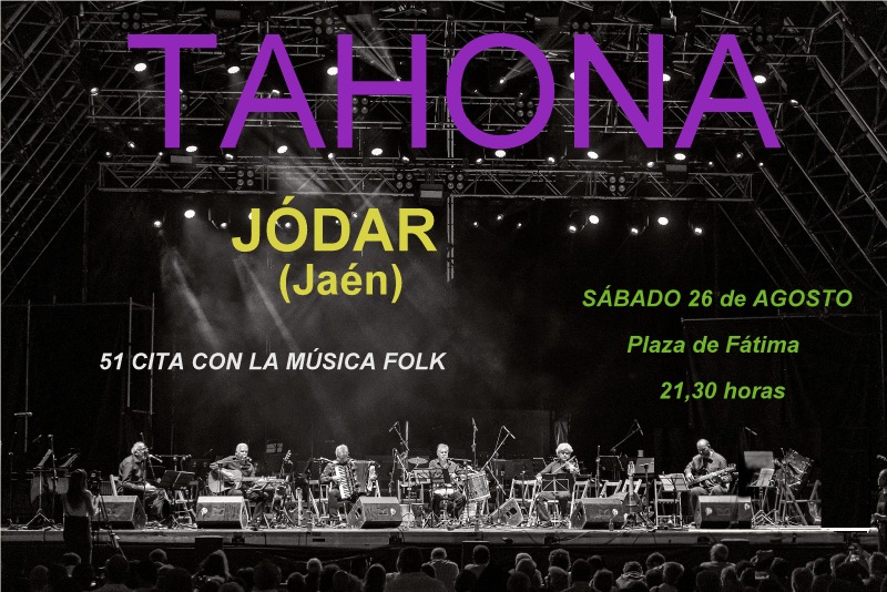 El próximo sábado 26 de agosto estaremos en la localidad de JÓDAR (JAÉN), dentro de la programación de la “51 CITA CON LA MÚSICA FOLK DE JÓDAR”.

Será a las 21,30 horas en la Plaza de Fátima y compartiremos escenario con EL NAÁN TRÍO.

¡OS ESPERAMOS!