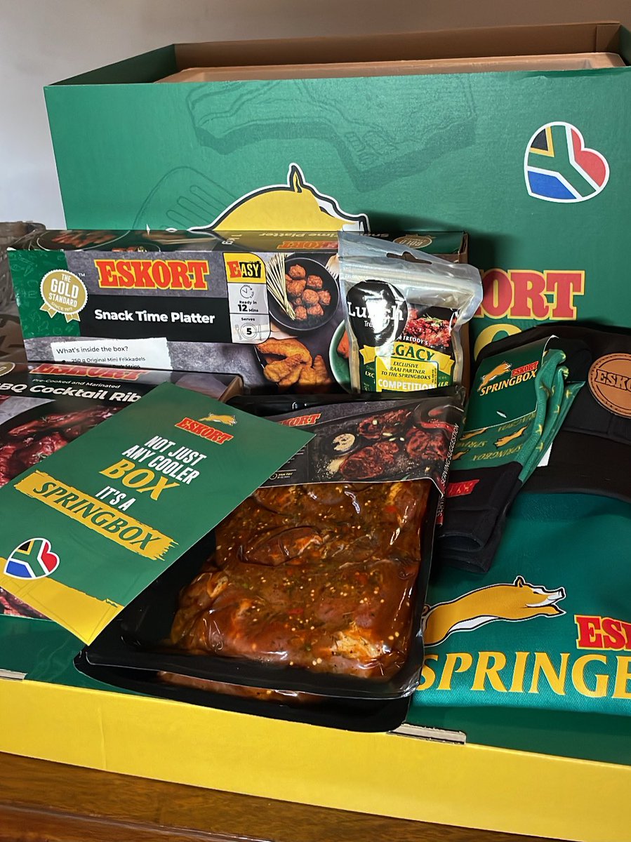 NdumyMbingo's tweet image. Can’t wait to host my friends for a #Springbox braai while we watch the game @Springboks 

Thank you @EskortFood #Springbox #GoBokke