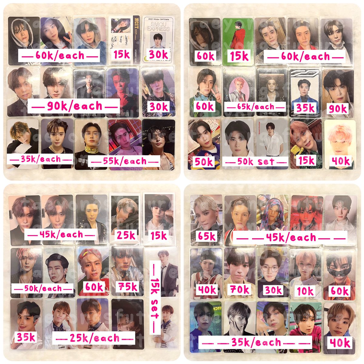taeyongsfuture's tweet photo. [ rt's are appreciated  ♡]

꒰ 🛒 ꒱ wts ; want to sell ina ⸝⸝

⤷ photocard nct aab jaehyun taeyong jaemin jeno mark haechan doyoung jungwoo sungchan hendery yangyang jisung renjun johnny yuta taeil djj unit straykids hyunjin i.n han 

✴︎ tangsel
✴︎ detail on pict https://t.co/NRYRVDfK57