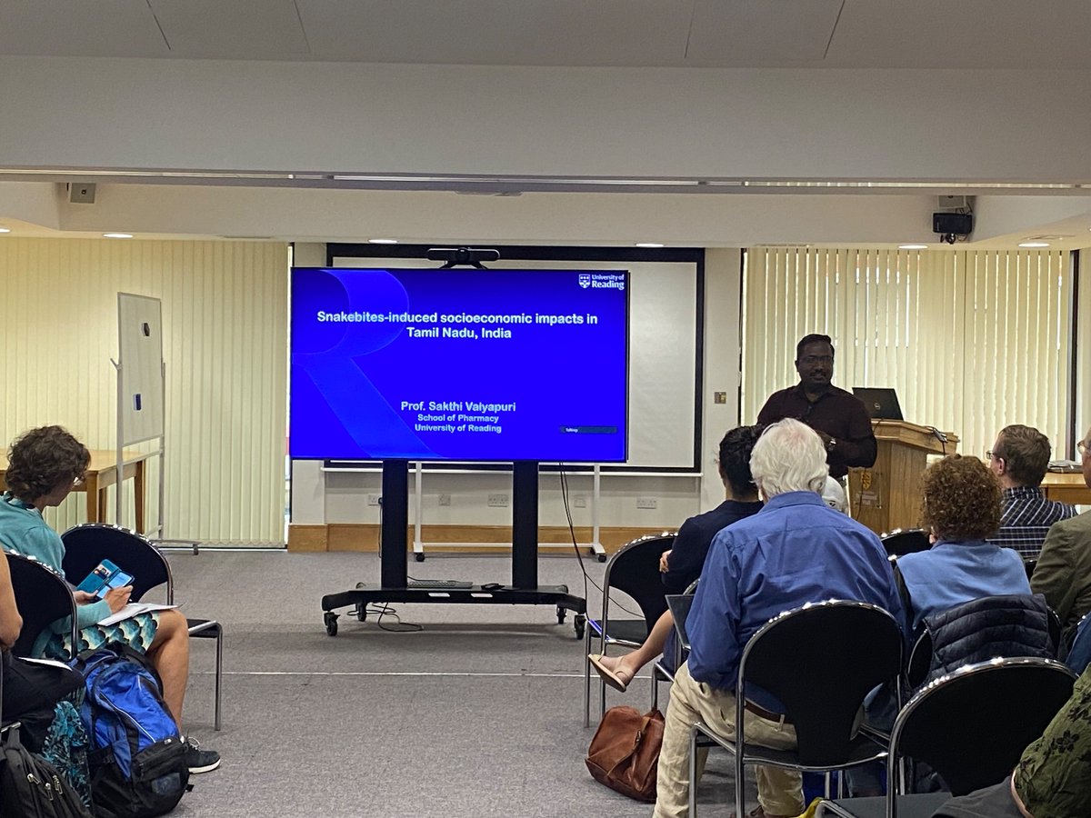 Good morning, it’s the last day #VenOx23!  We’re ending with an important topic - snakebite 

First to speak is our session chair, Professor Sakthivel Vaiyapuri from University of Reading presenting Snakebite-induced socioeconomic impacts on rural communities in Tamil Nadu, India