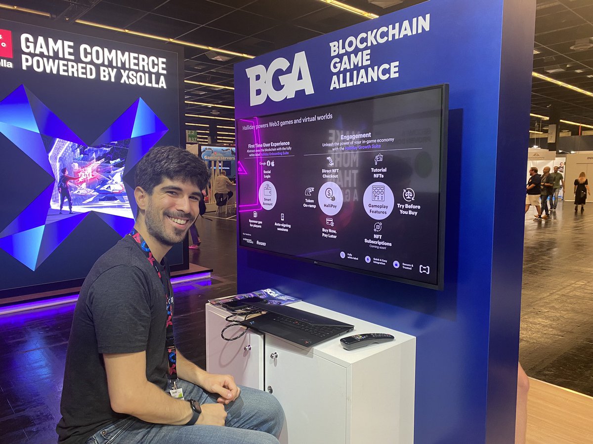 BGameAlliance's tweet photo. Day 2 at @gamescom! 🌟

🎮 Meet the games &amp; projects at the booth, B029, hall 2.2

🕘 This morning
@Eleet_Games @fractalwagmi @LegendsElysium @TheHarvestGame @HallidayHQ 

🕑 This afternoon
@CryowarDevs @block_bastards @MirrorPlatform @cmgamesofficial @Stardust 

Come say hi!  👋 https://t.co/znDHTPrOVT