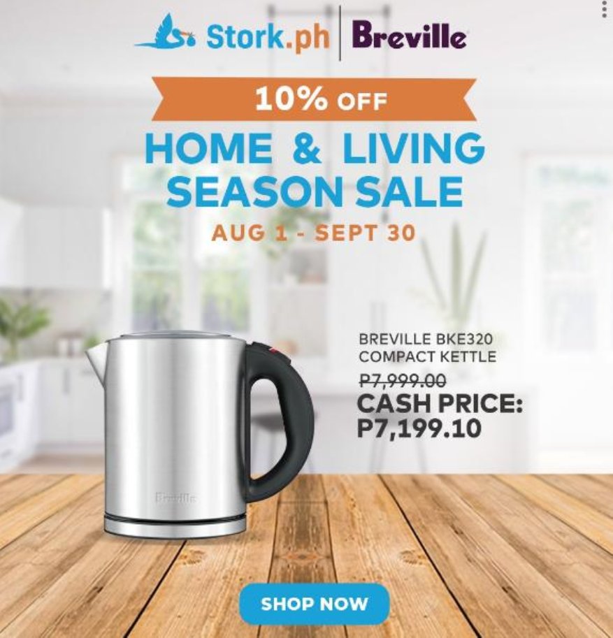 stork_ph's tweet photo. Level up your tea and coffee ritual with the Breville BKE320 Compact Kettle, now 10% off till September 30. Embrace efficiency and elegance in your kitchen – seize the deal before it boils away!

#StorkPH #SureKaDito https://t.co/awwJrjpiwI