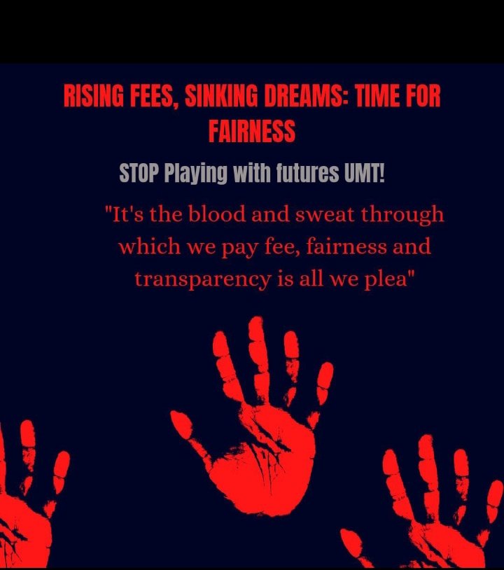 ZhaHuma's tweet photo. Stop playing with our future 
#Fees_Mafia_UMT
@UMTOfficial https://t.co/GiPUQB7en4