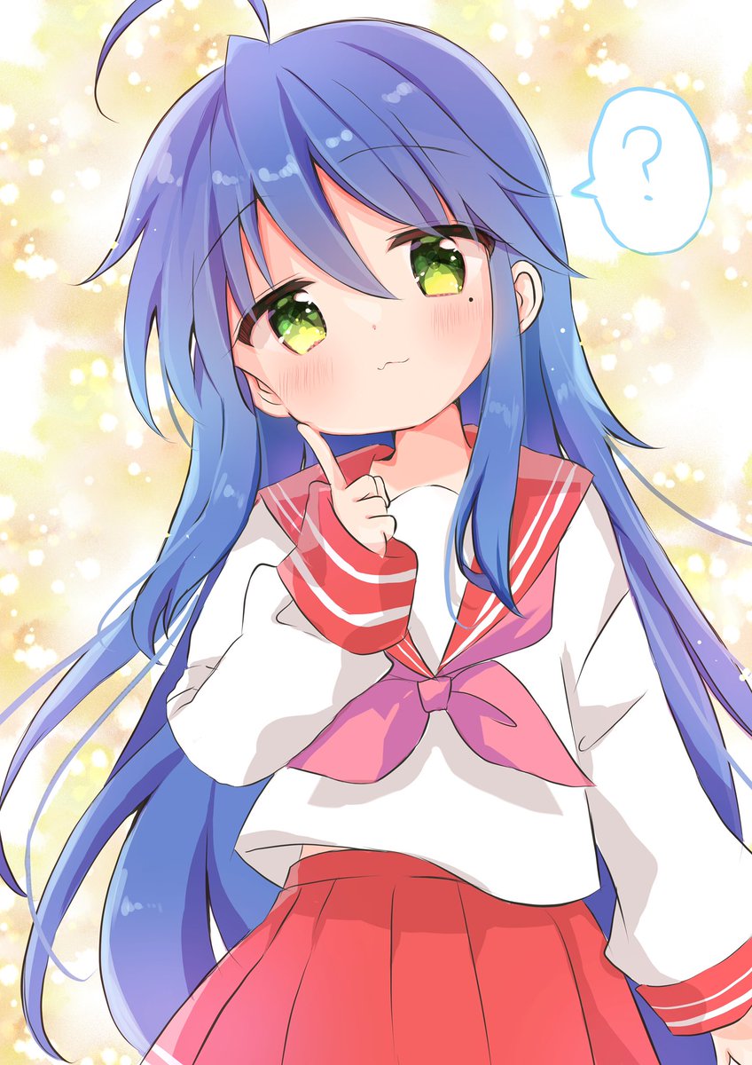 izumi konata 1girl ryouou school uniform solo long hair school uniform serafuku ?  illustration images