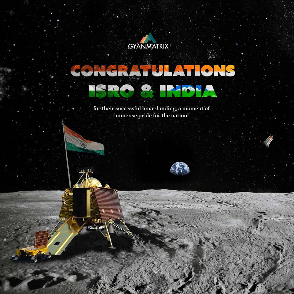 GyanMatrix's tweet photo. Such an incredible source of pride! Big congrats to ISRO and India for a successful lunar landing - a moment that truly makes our nation shine with pride.

 #ISRO #SpacePioneers #ProudIndia https://t.co/ZcV1iyq3dA