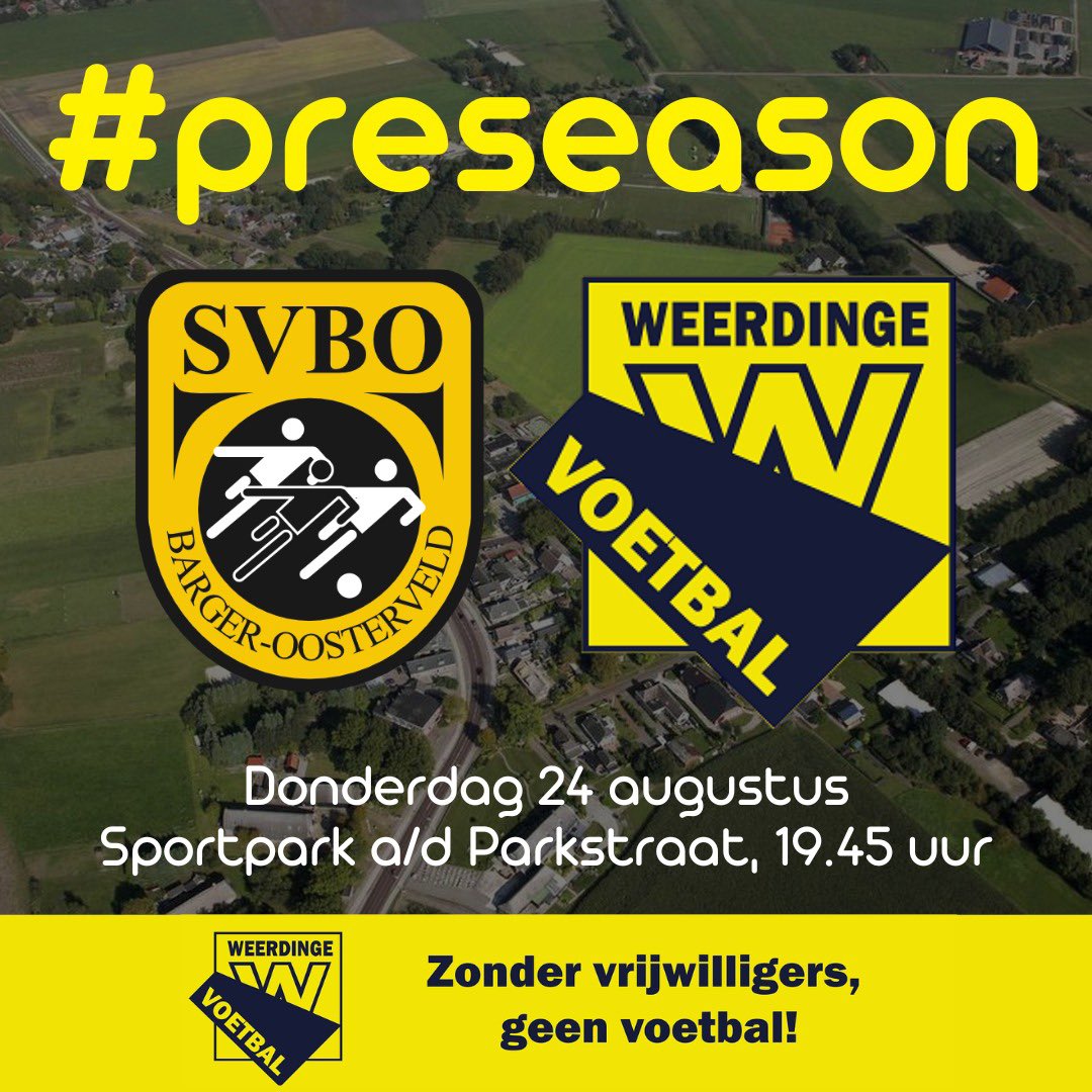 💪 𝐖𝐞𝐞𝐫𝐝𝐢𝐧𝐠𝐞 𝐨𝐩 𝐡𝐞𝐭 𝐎𝐫𝐠𝐨𝐧-𝐭𝐨𝐞𝐫𝐧𝐨𝐨𝐢 𝐛𝐢𝐣 𝐒𝐕𝐁𝐎! 🏆
Vanavond spelen wij tweemaal 30 minuten tegen SVBO zaterdag!

Zaterdag volgen de potjes tegen Bargeres en Zwartemeerse Boys!

Ben jij erbij? 💛🖤

#Orgontoernooi #SVBO #Weerdinge