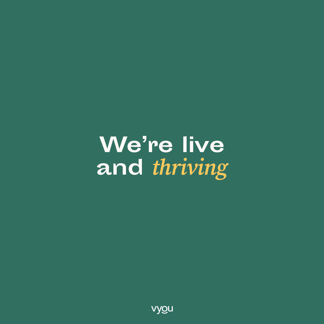 🚀 We're LIVE and thriving!

Visit hubs.li/Q0203-dV0 now to check out our fresh brand and revamped website.

Explore our website to discover how Vyou can support your journey toward a wellbeing-focused workforce. 

#Rebrand #WorkplaceWellbeing #WellbeingMatters