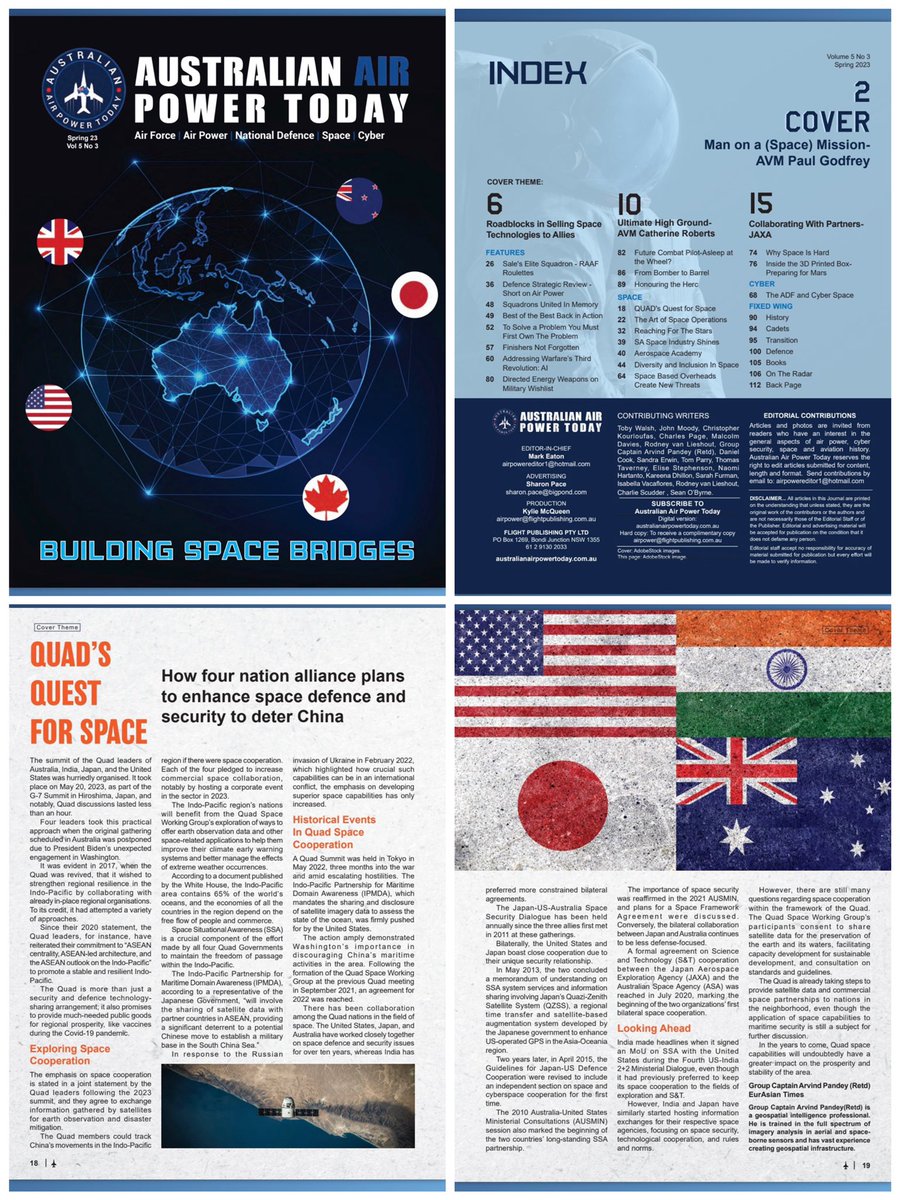 India spearheading the #spacetechnology . Quad’s quest for space. Read my views 
australianairpowertoday.com.au/aapt/public_ht…