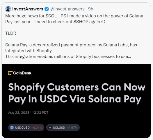 Hey Gang

My Dolphin just yesterday went to a shop having Shopify integrated and paid with (decentralized) $USDC over (decentralized) Solana Pay! Very smooth! This will be the future!

If you ask me, which shop it was, my Elephant will instantly block you!