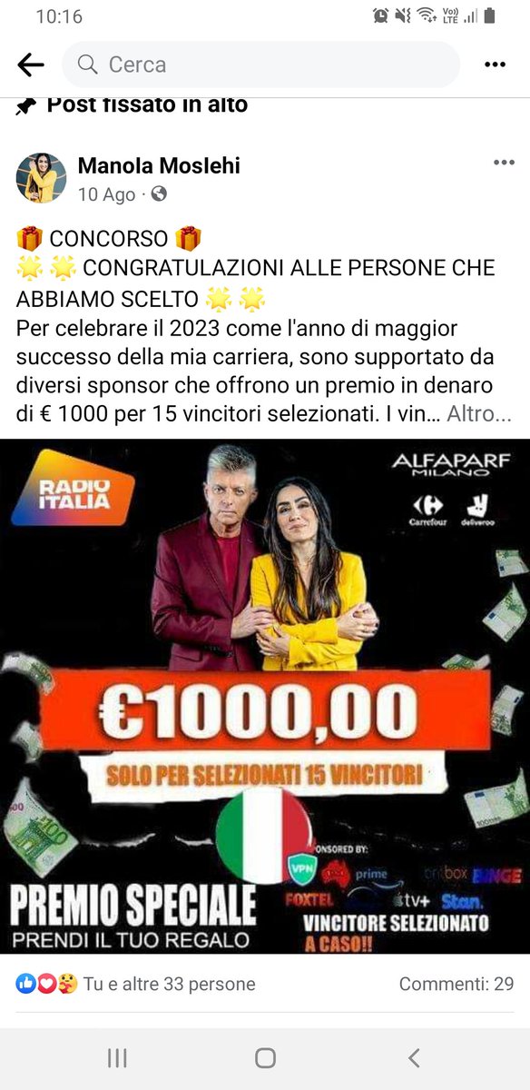 AntonellaPesole's tweet photo. @ManolaMoslehi ma è vero? Perché ho ricevuto un messaggio in cui era scritto che sono stara scelta e mi porta alla sua pagina ufficiale! https://t.co/KPY4HlFInR