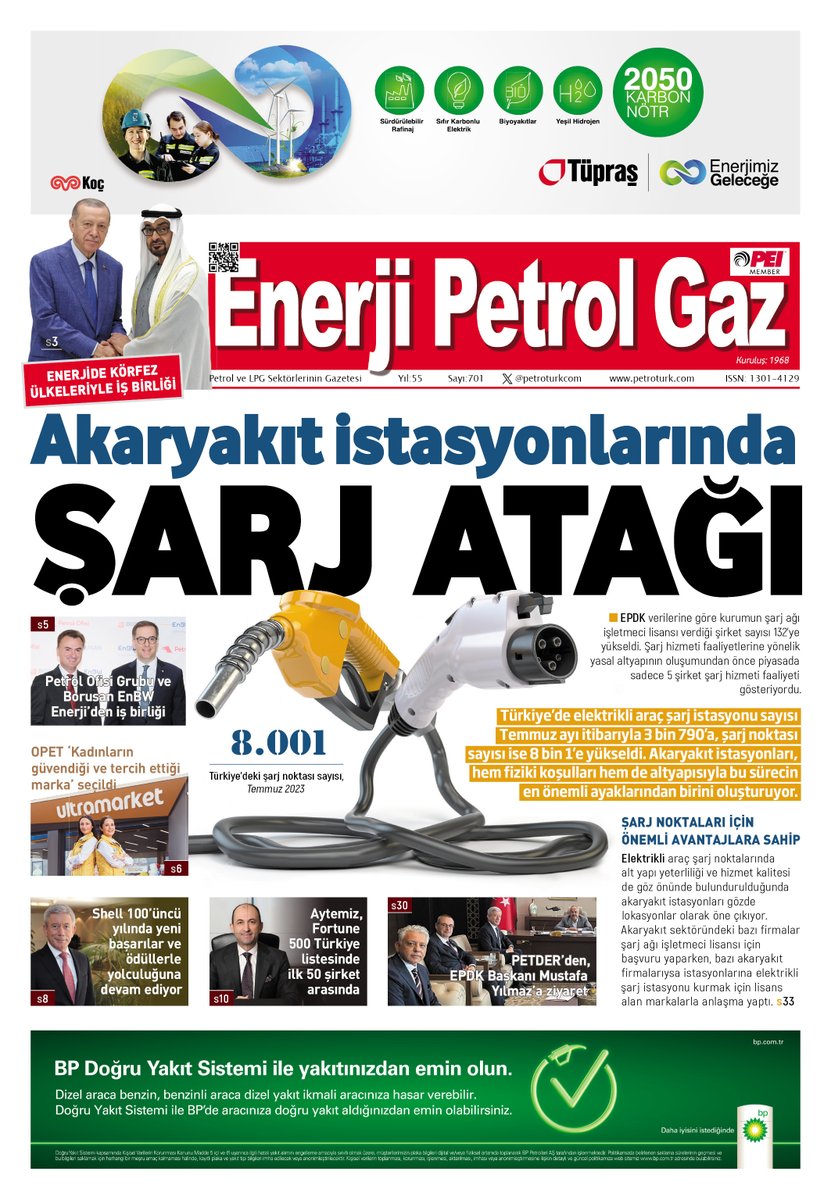 ersnglc's tweet photo. 🚖 ŞARJ ATAĞI
Türkiye’de Temmuz ayı itibarıyla şarj noktası sayısı 8 bin 1’e yükseldi. Akaryakıt istasyonları, fiziki koşulları ve de altyapısıyla bu sürecin en önemli ayaklarından birini oluşturuyor.

7⃣0⃣1⃣ SAYI 🆚 5⃣5⃣ YIL
Petrol ve LPG Sektörlerinin Gazetesi
Enerji Petrol Gaz https://t.co/9xnTABF6Cv