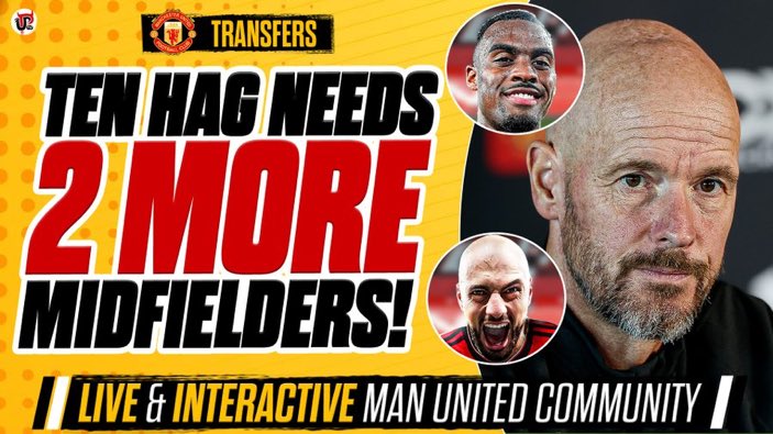 Azeez6542's tweet image. Morning. Live news show @ 10am:

- Our ambitions this season will be defined by the next 7 days. Ten Hag needs 2 CMs + 1 FWD but #MUFC remain in the same sales bottleneck. Does the credit card have anything left? Clearly not
+ More