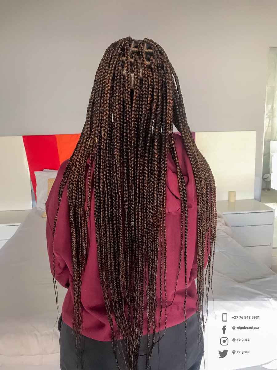 _reignsa's tweet photo. Box braids in medium width and classic length 🥰

✨R500✨ incl hairpiece 

 📞076 843 5931
📍Bryanston | Cosmo City | Randburg | Fourways | Sandton | Rosebank | North Riding | Carlswald 

Our prices include the price of the hairpiece.

#GirlTalkZA https://t.co/uLt1t67Vcg