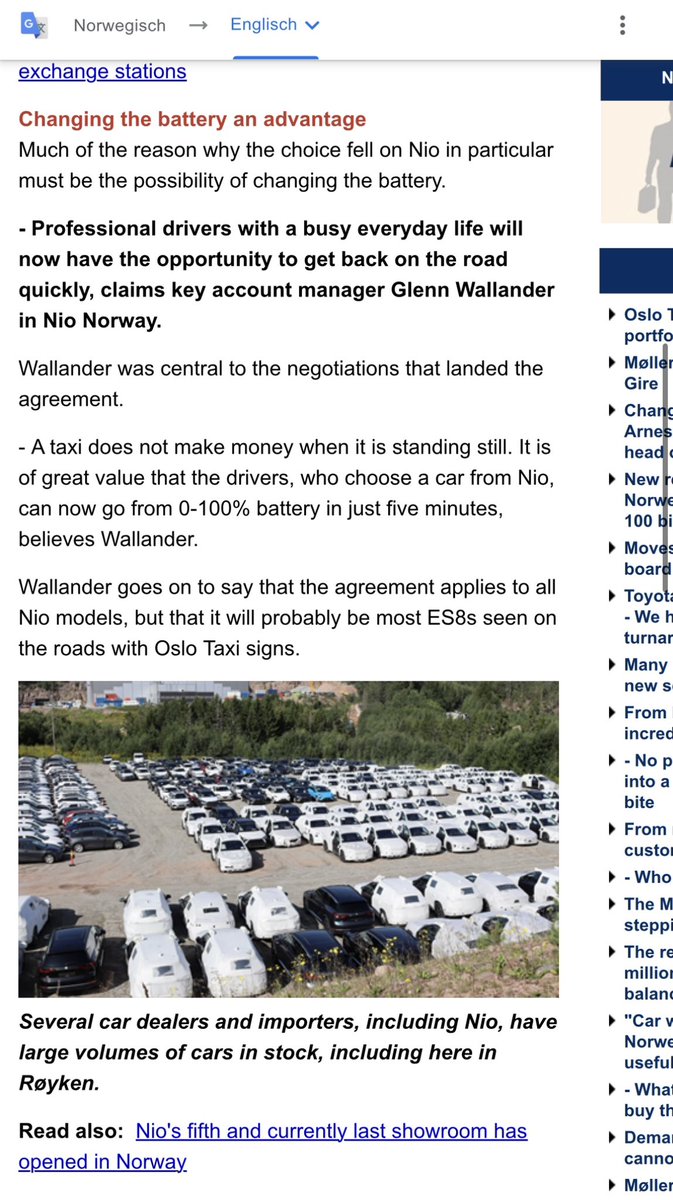 _mm85's tweet photo. 👏 BIG Deal for $NIO in Norway 🇳🇴
Taxi fleet provider choses NIO, mainly for its battery swapping. https://t.co/J1EdkeFQHx