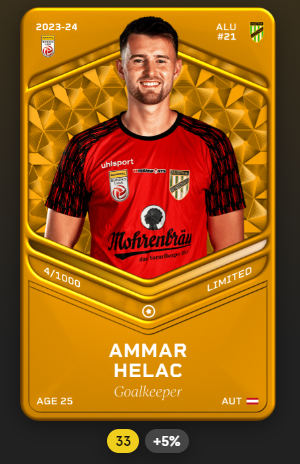 SportStolli's tweet photo. #sorare Auch wenn mir das neue Kartendesign nicht wirklich zusagt, habe ich beim Backup GK von @AustriaLustenau zugeschlagen. Ammar #Helac https://t.co/mjU0vrheJF