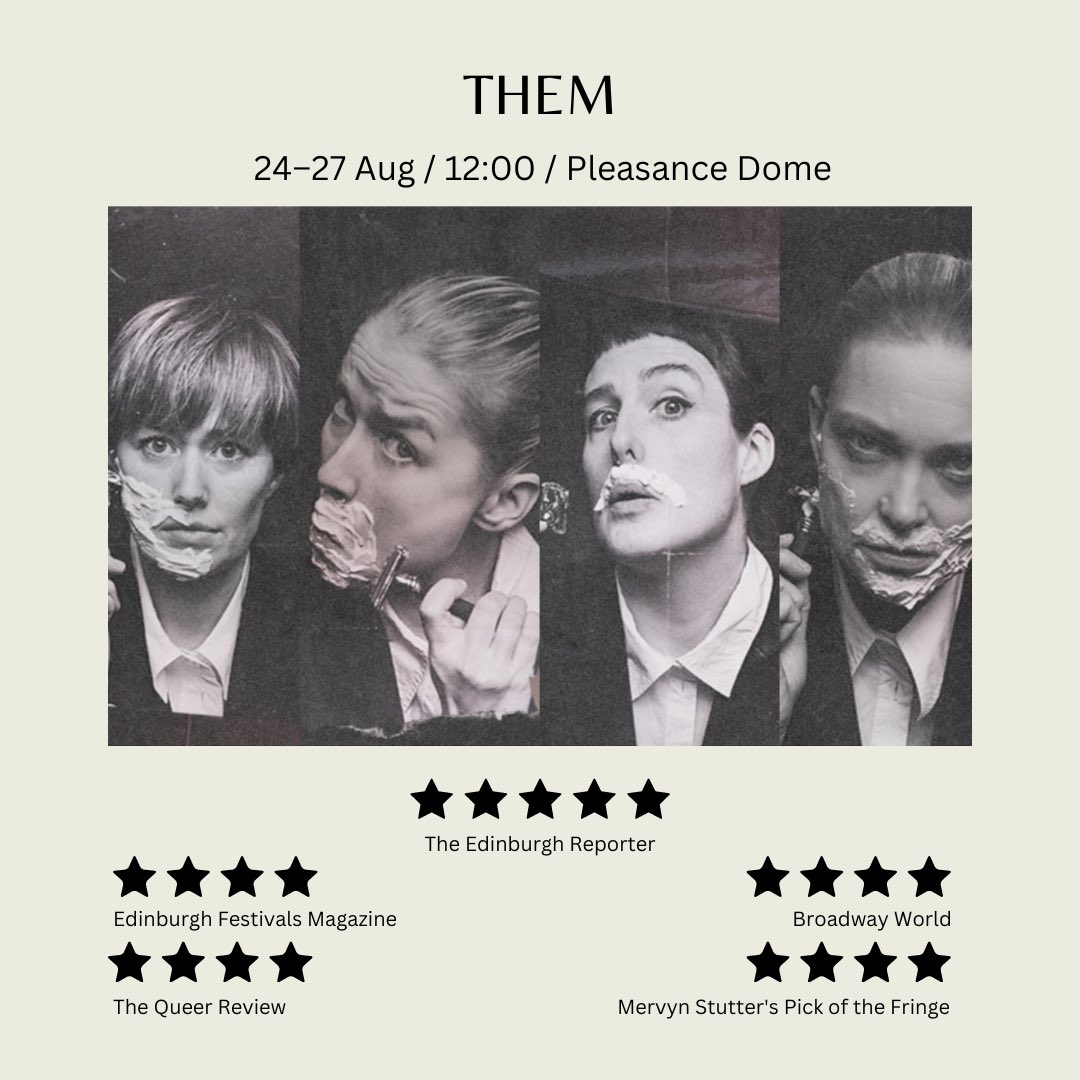 From Start to Finnish (@starttofinnish) on Twitter photo Only 4 days left! Catch these amazing 5 and 4 star shows from Finland during your last days at <a href="/edfringe/">Edinburgh Festival Fringe</a> 2023!
11:00 𝐈𝐧𝐬𝐨𝐦𝐧𝐢𝐚𝐜’𝐬 𝐅𝐚𝐛𝐥𝐞 <a href="/Summerhallery/">Summerhall</a>
12.00 𝐂𝐡𝐞𝐯𝐚𝐥𝐢𝐞𝐫 - 𝐇𝐨𝐛𝐛𝐲𝐡𝐨𝐫𝐬𝐞 𝐂𝐢𝐫𝐜𝐮𝐬 <a href="/AssemblyFest/">Assembly Festival</a>
12:00 𝐓𝐡𝐞𝐦 <a href="/ThePleasance/">Pleasance</a> Only 4 days left! Catch these amazing 5 and 4 star shows from Finland during your last days at <a href="/edfringe/">Edinburgh Festival Fringe</a> 2023!
11:00 𝐈𝐧𝐬𝐨𝐦𝐧𝐢𝐚𝐜’𝐬 𝐅𝐚𝐛𝐥𝐞 <a href="/Summerhallery/">Summerhall</a>
12.00 𝐂𝐡𝐞𝐯𝐚𝐥𝐢𝐞𝐫 - 𝐇𝐨𝐛𝐛𝐲𝐡𝐨𝐫𝐬𝐞 𝐂𝐢𝐫𝐜𝐮𝐬 <a href="/AssemblyFest/">Assembly Festival</a>
12:00 𝐓𝐡𝐞𝐦 <a href="/ThePleasance/">Pleasance</a>