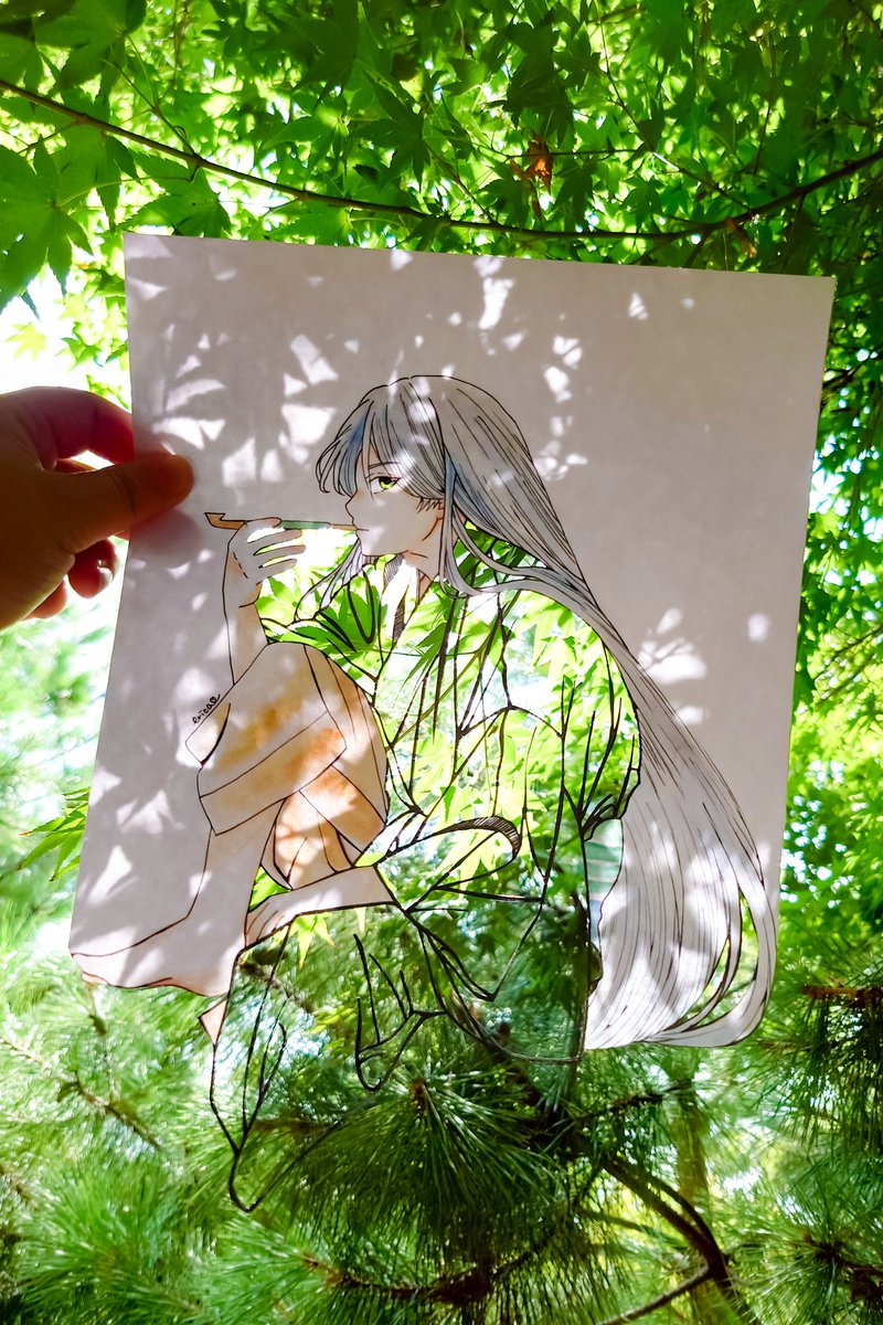 新緑に染まる切り絵が凄く綺麗でした。」|Erica❦のイラスト