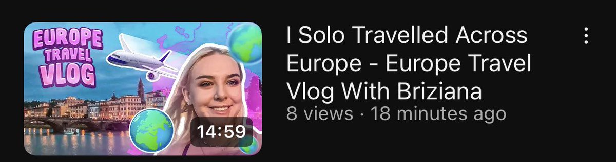 NEW VID!! ✈️🌎I Solo Travelled Across Europe - Europe Travel Vlog With Briziana ⬇️ link in thread!
