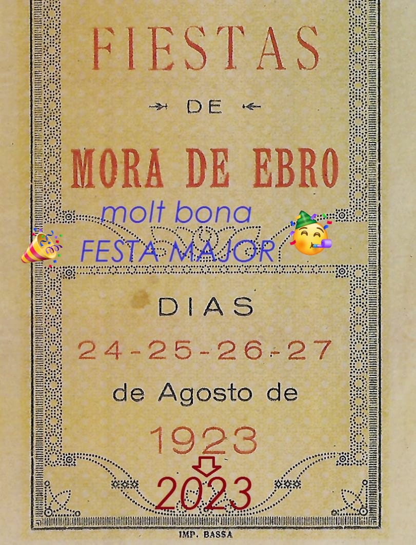 Molt bona Festa Major 2023. #Moradebre 
Publicación  de hace exactamente 100años x #ImprentaBassa #LibreriaBassa