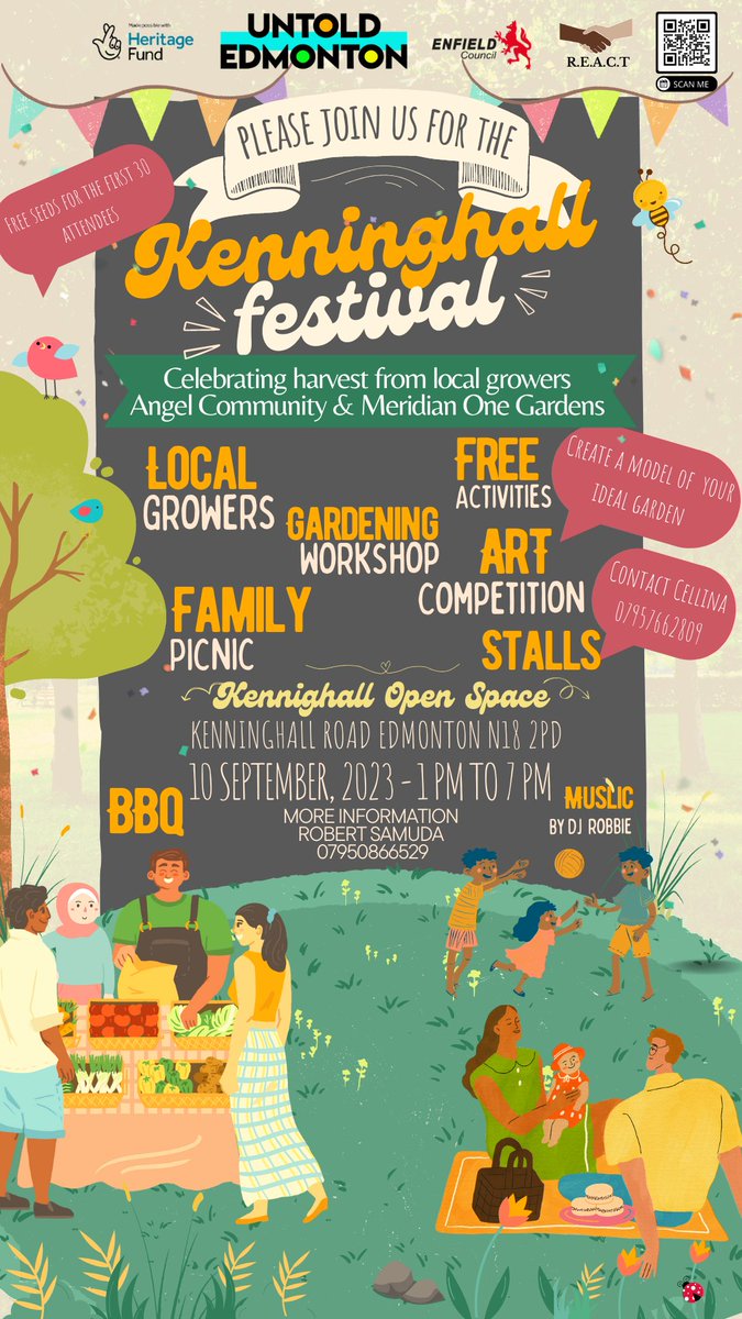 Come and celebrate the harvest from local growers in Edmonton at the Kenninghall festival on 10th September 1- 7pm #UntoldEdmonton @HeritageFundL_S