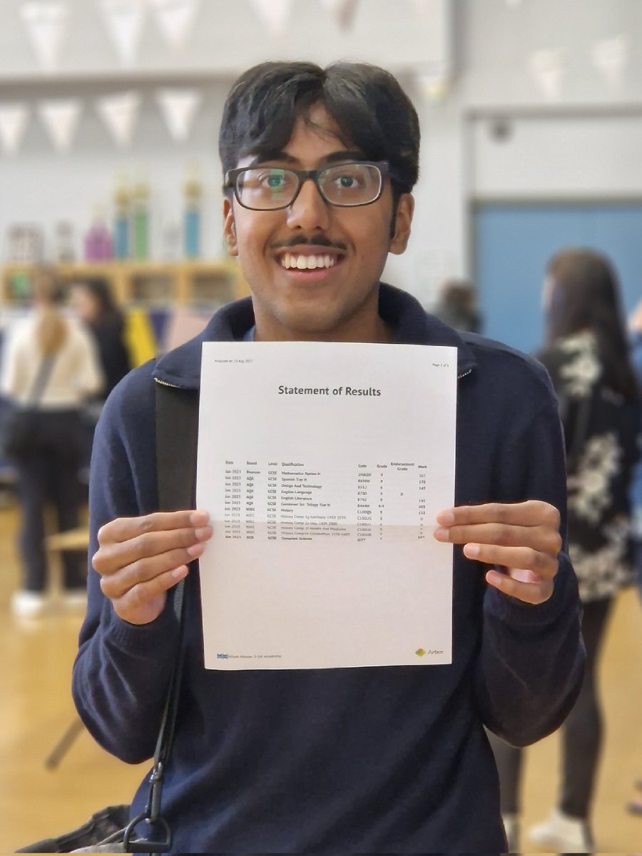 hindehouseacad's tweet photo. 😄 The smile says it all! Awais aced his Science with an outstanding 9-9 score! 🚀🔬 Next stop: A-Levels. Keep shining, Awais! 🌟📚 #CelebratingSuccess #ProudMoment 🎉👨‍🔬 https://t.co/Pusehu01hn