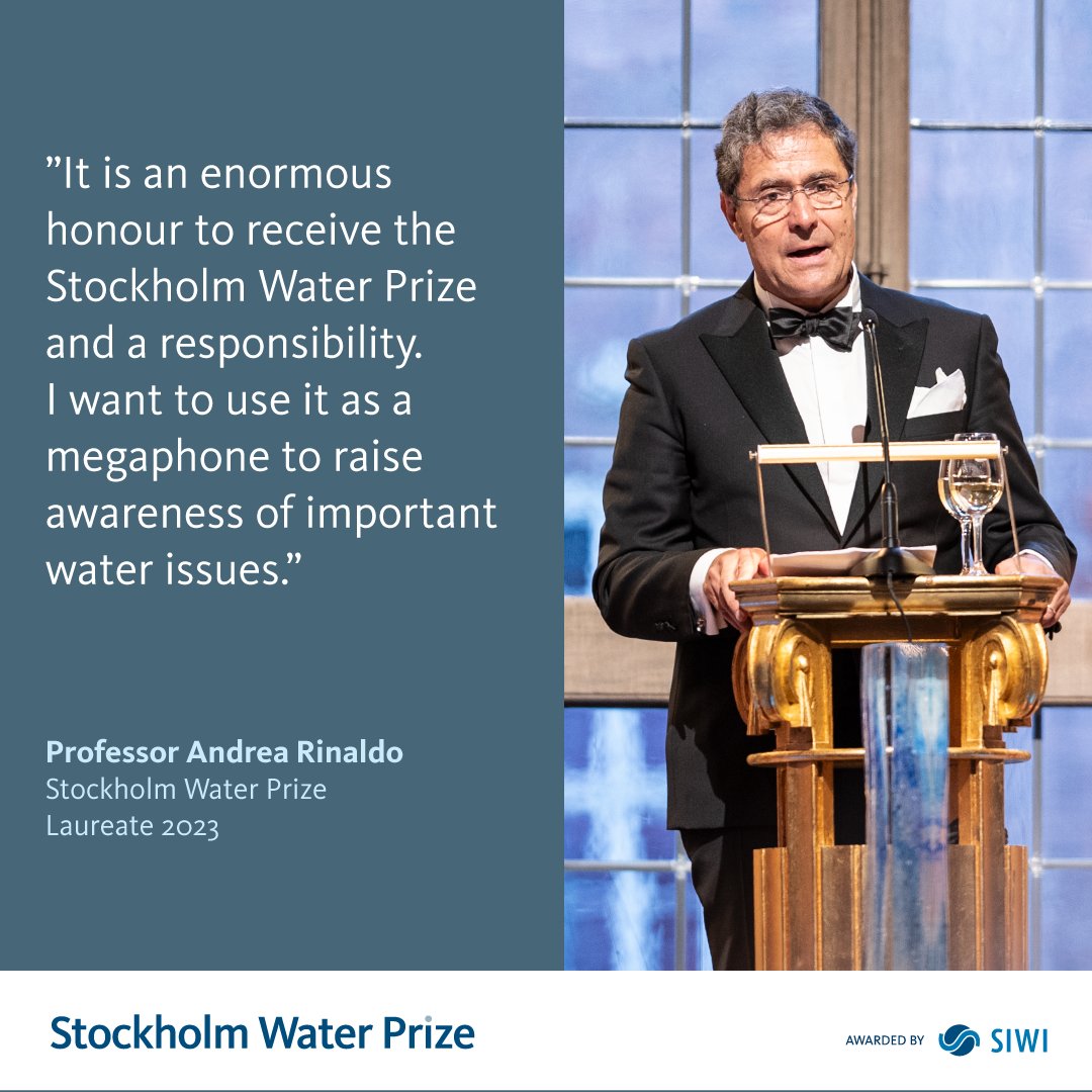 Professor Andrea Rinaldo is determined to make the most of the platform that comes with being awarded the #StockholmWaterPrize.

In an interview, he talks about what the Prize means to him and how he hopes that it can help save Venice.

Read more ▶️  worldwaterweek.org/news/stockholm…