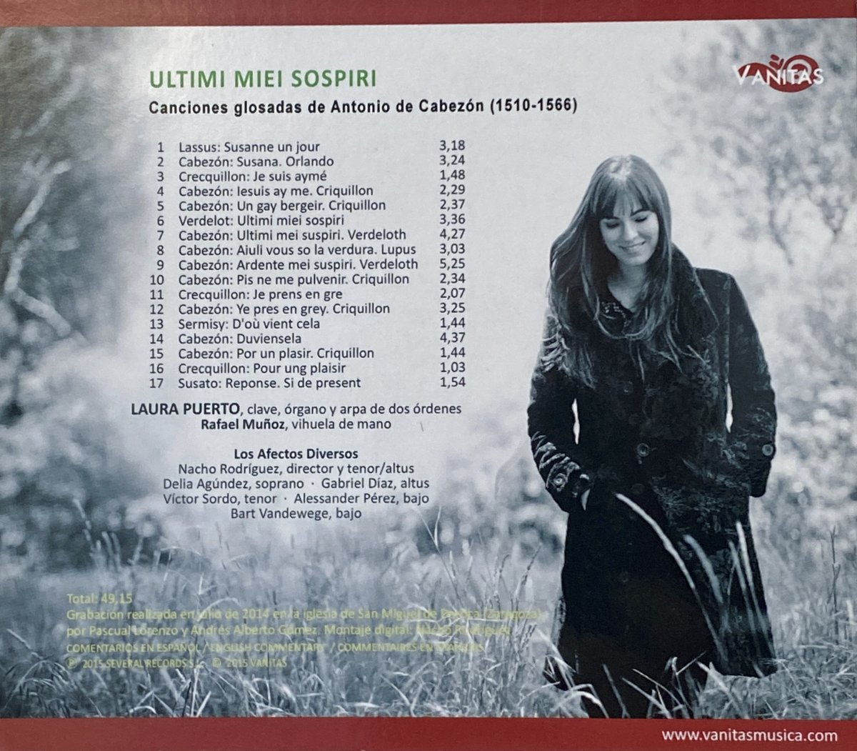 de_noriega's tweet photo. 14/20 #Season2023
#DiscosParaElVerano #DiscsforSummer
📀 "Ultimi Miei Sospiri"
Canciones glosadas de Antonio de Cabezón (1510-1566).
Laura Puero, clave, órgano y arpa de dos órdenes con el Ensemble Los Afector Diversos
#Vanitas
Un verdadero 💎‼️
https://t.co/67ov8hVVUy https://t.co/a15VIvxpWt