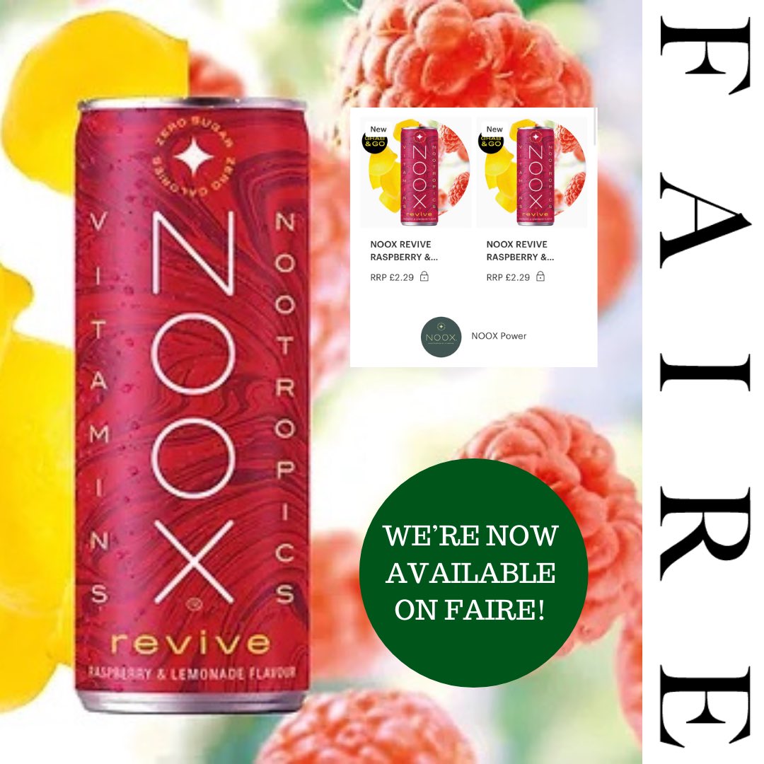 NooxPower's tweet photo. NOOX Revive is now available at @faire_wholesale - we’re thrilled!! Head over to FAIRE now and buy your wholesale lot of NOOX!!! 

https://t.co/RuN5ObOyFq 

#vegan #outdooradventure #nootropicsuk #healthylifestyle #healthtips #trending #faire #smallbrand #supportsmallbusiness https://t.co/ZOxIXGcJeD