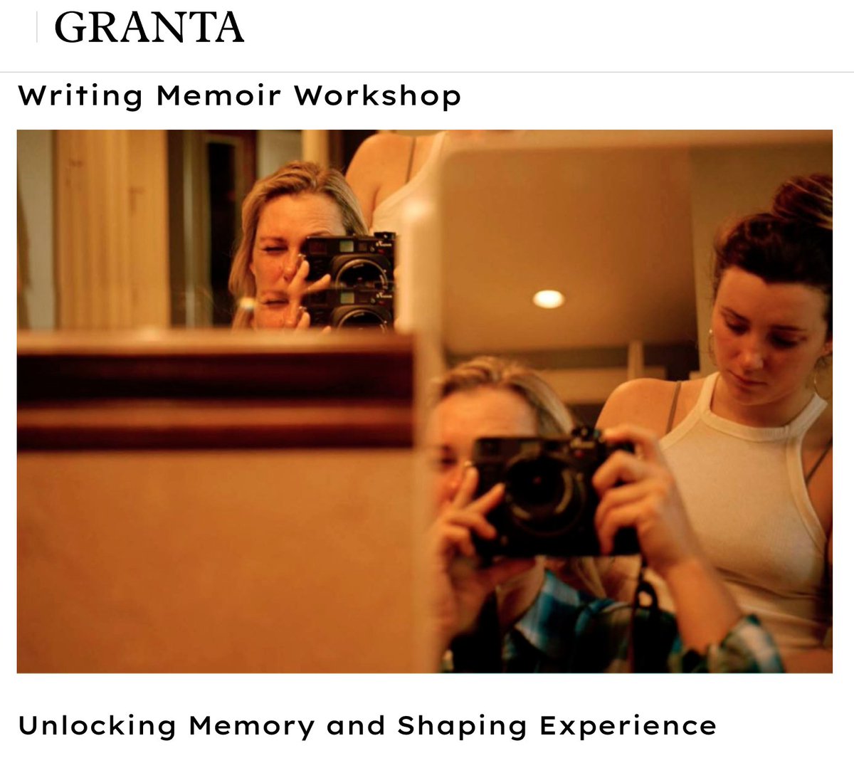 Thrilled to be accepted into the <a href="/GrantaMag/">Granta</a>  Memoir Workshop led by <a href="/MidgeGillies/">Midge Gillies</a>. 

I'm so happy to bring everything I've learned about memoir &amp; creative nonfiction into a workshop with 11 other dedicated writers. 

More to come...