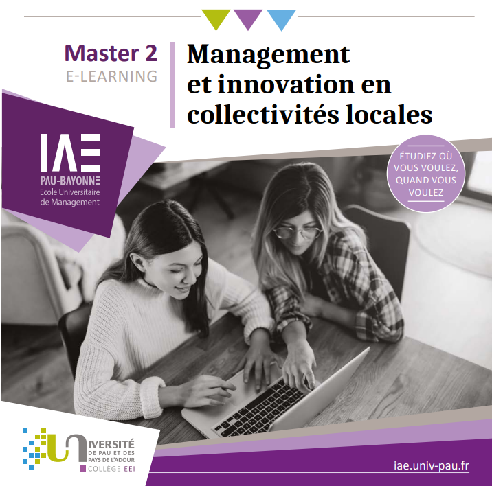 [Formation] 🎓

Préparez un master Management et Innovation en Collectivités Locales - formation continue - en e-learning, 100% distanciel - la formation s’adresse principalement à des personnes déjà en poste au sein des collectivités locales ou de l’administration publique.