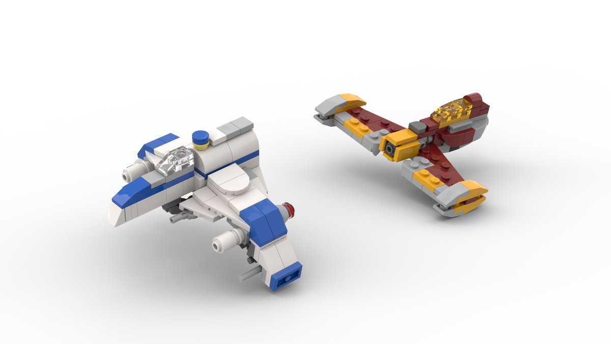 Microscale version of the E-Wing vs Starfighter 75634 set I’ve made. Instructions available in Rebrickable! rebrickable.com/mocs/MOC-15624… #legostarwars #ahsoka
