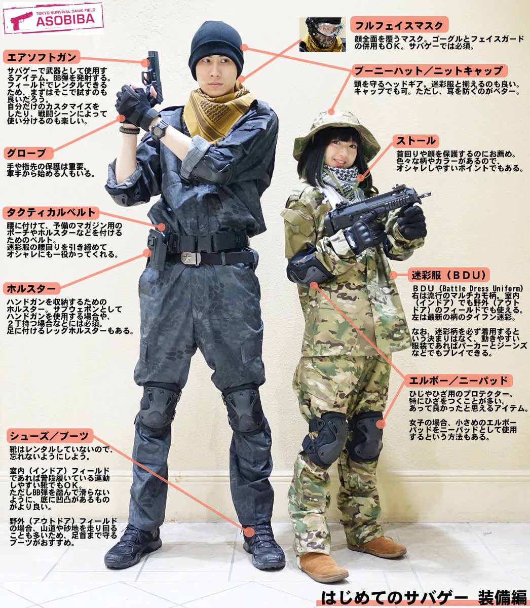 サバゲーウェア　装備 サバゲー必須装備】 こんにちは🙌中の人です☺️ サバゲーしたいけど