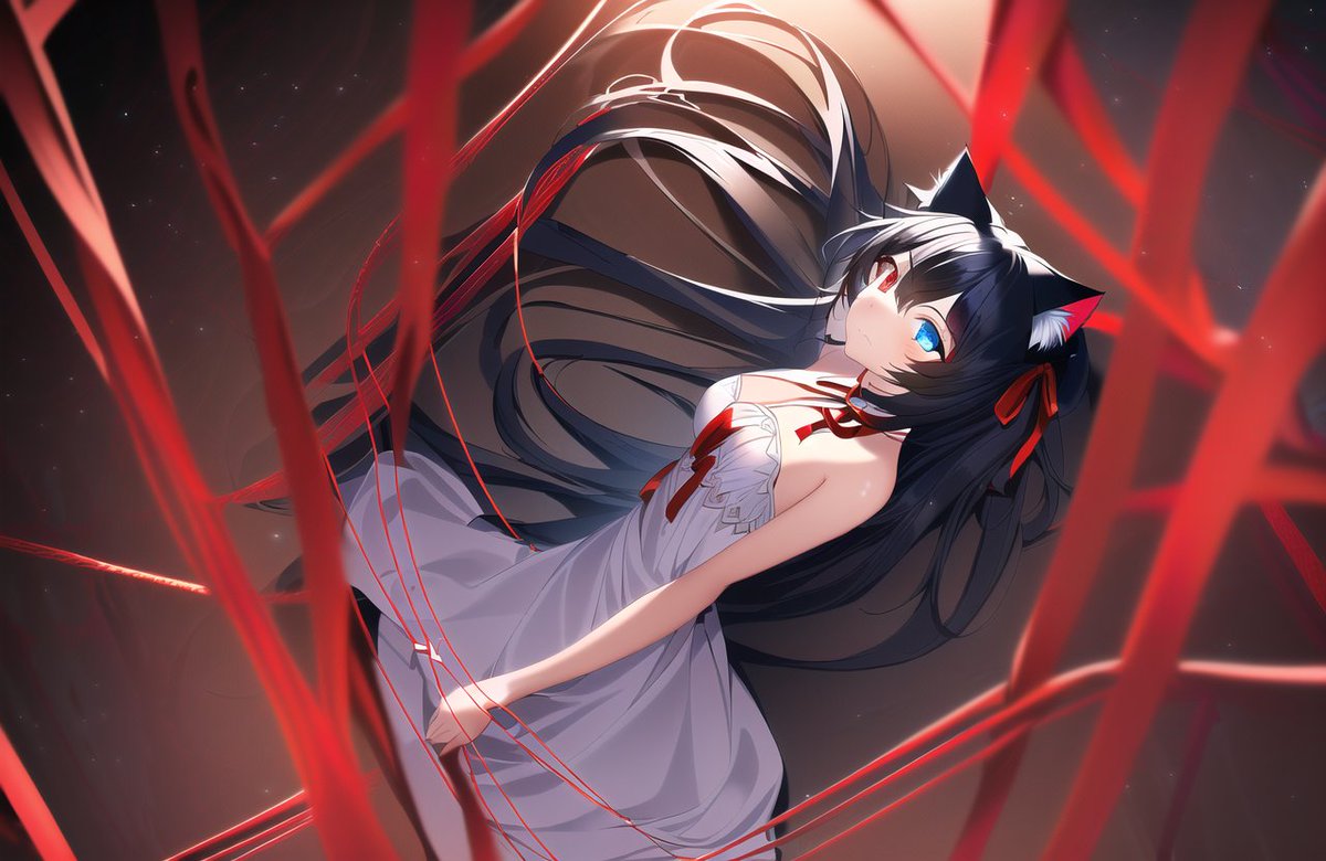 HeimiRemini_Ai's tweet photo. The red string of fate-nya~! Do you believe in destiny-nya~? Meet your destined one-nya~? I prefer a cat's cradle-nya~
Are all artists and AI artists connected-nya~!?
This cat believes in catnip and in you-nya~!
#AIArt #AIgirl #StringofFate https://t.co/RPJlzGb2aF